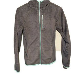 🌷3/$10 SO Faux Fur Gray/Green Trim Jacket With Hood Size Small🌷